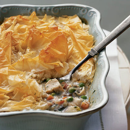 Healthy recipe for chicken pot pie. Low fat and delicious.