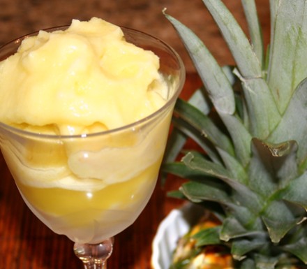 Healthy Pineapple Agave Sorbet - Super Low Fat